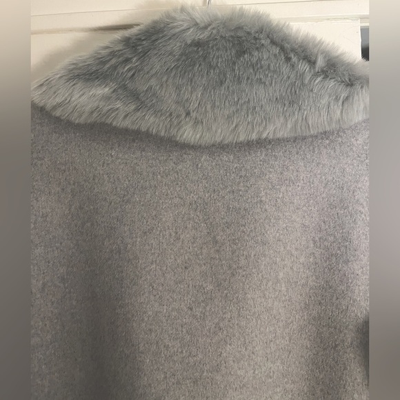 Kenneth Cole New York Wool Blend Coat With Removable Faux Fur Collar - Picture 8 of 9